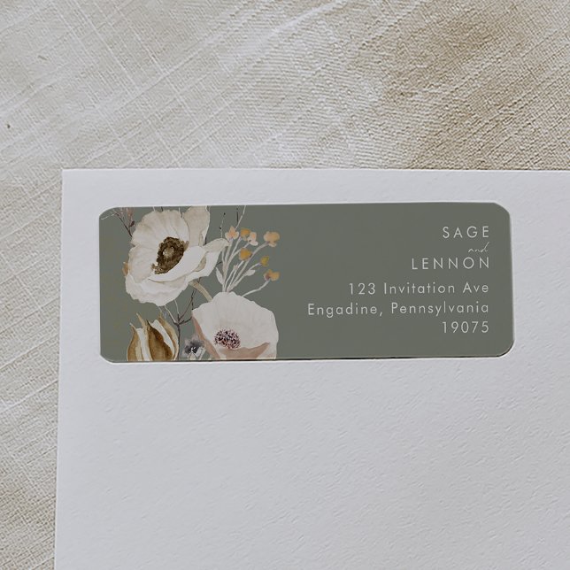 Whimsical Wildflower | Sage Green Return Address L (Creator Uploaded)