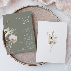Whimsical Wildflower   Sage We Still Do Renewal Invitation
