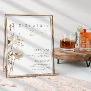 Whimsical Wildflower Signature Drinks Sign