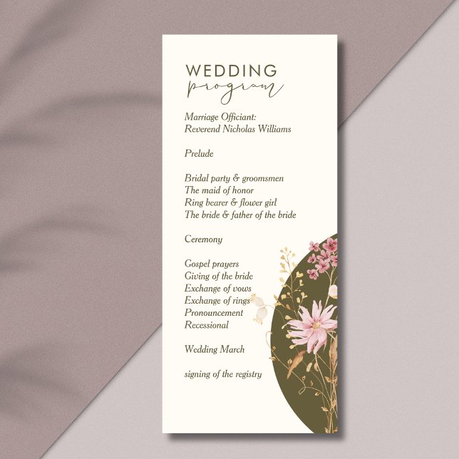 Whimsical Wildflower Spring Summer Fall Wedding  Menu (Creator Uploaded)