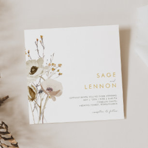 Whimsical Wildflower Square Wedding Invitation