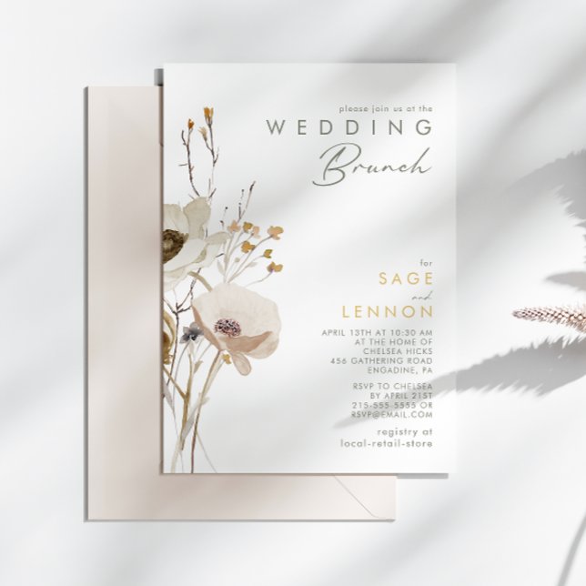 Whimsical Wildflower Wedding Brunch Invitation (Creator Uploaded)