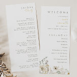 Whimsical Wildflower Wedding Program Programme<br><div class="desc">This Whimsical Wildflower wedding program is perfect for your simple, elegant boho wedding. The modern rustic greenery accompanied by the minimalist watercolor wildflowers will help bring your vision to life! This design of pretty gold flowers, touches of bohemian sage green and purple is sure to complete your minimal fall floral...</div>