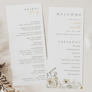 Whimsical Wildflower Wedding Program Programme