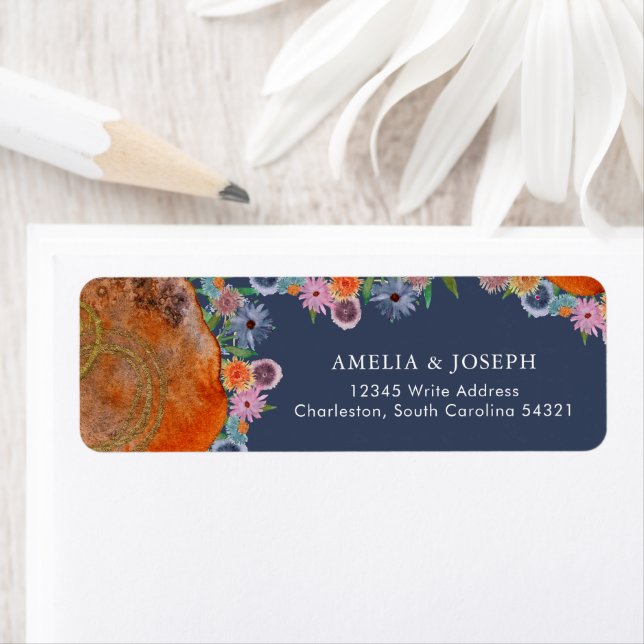 Whimsical Wildflower Wedding RSVP Return Address (Insitu)