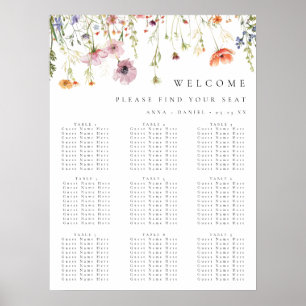 Whimsical Wildflower Wedding Seating Chart
