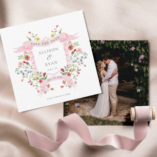 Whimsical Wildflower Wedding Square Save The Date