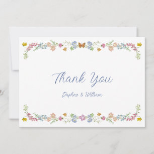 Whimsical Wildflower Wedding Thank You Card