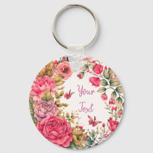Whimsical Wildflower Wreath Keychain