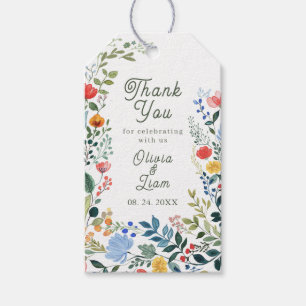 Whimsical Wildflowers Elegant Garden Wedding Gift Tags