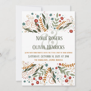 Whimsical Wildflowers Elegant Modern Inspirivity Invitation