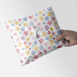 Whimsical Wildflowers Floral Pattern Tissue Paper