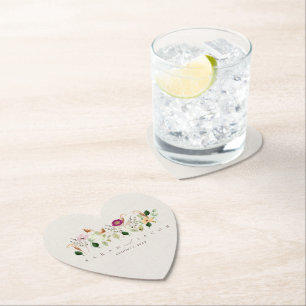 Whimsical Wildflowers Garden Wedding Paper Coaster