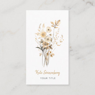 Whimsical Wildflowers Handwritten Type Business Card