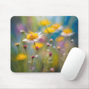 Whimsical Wildflowers In The Wind Mouse Mat