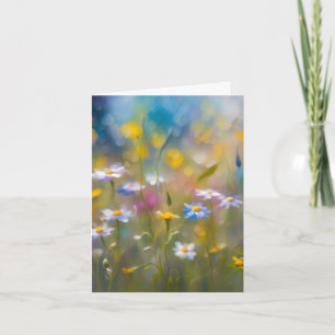 Whimsical Wildflowers In The Wind Note Card