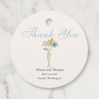 Whimsical Wildflowers Meadow Wedding  Favour Tags