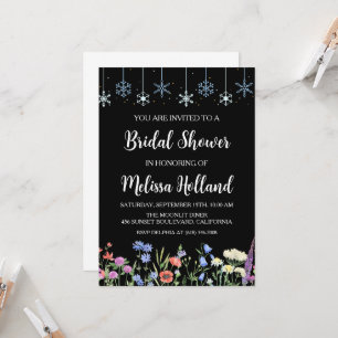 Whimsical wildflowers winter bridal shower invitation