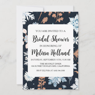 Whimsical wildflowers winter bridal shower invitation