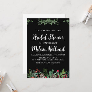 Whimsical wildflowers winter bridal shower invitation