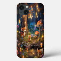 Whimsical Wildlife - Cute Animal Foxes Mushroom