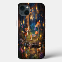 Whimsical Wildlife - Cute Animal Foxes Mushroom