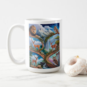 Whimsical Wildlife Fantasy Intricate Miniature Coffee Mug