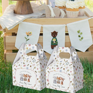 Whimsical Wildlings   Vintage Animals Baby Shower Favour Box