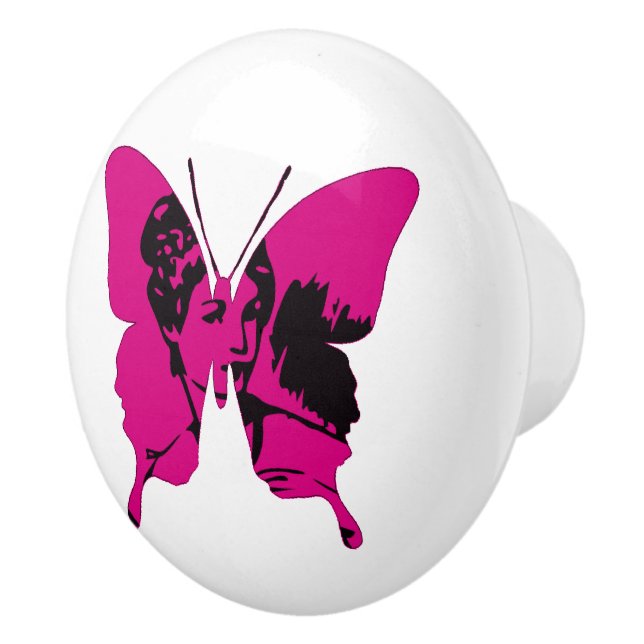 Whimsical Wings: Cameo Pink Ceramic Knob (Right)