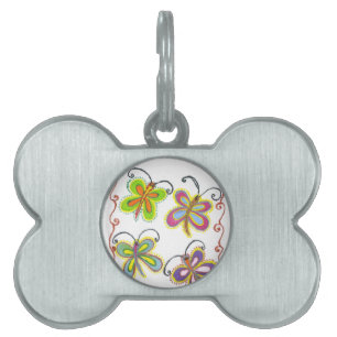 Whimsical Wings: Stunning Butterfly-Themed design Pet Tag