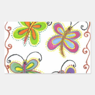 Whimsical Wings: Stunning Butterfly-Themed design Rectangular Sticker