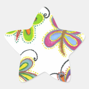 Whimsical Wings: Stunning Butterfly-Themed design Star Sticker