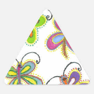 Whimsical Wings: Stunning Butterfly-Themed design Triangle Sticker