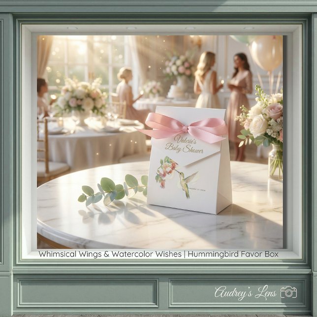 Whimsical Wings & Watercolor Wishes | Hummingbird  Favour Box (Whimsical Wings & Watercolor Wishes | Hummingbird Favor Boxes)