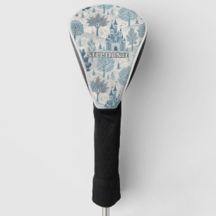 Whimsical Winter Castle Landscape in Blue & Grey Golf Head Cover