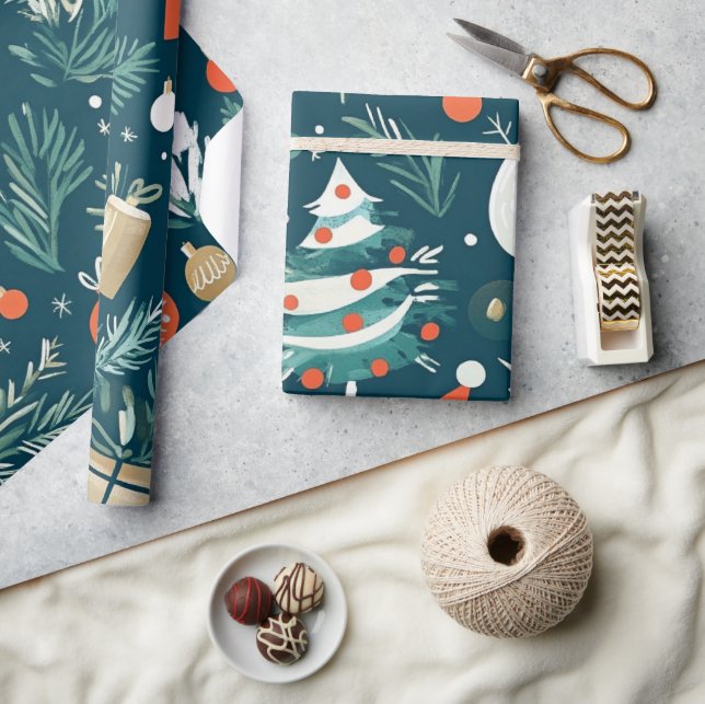 Whimsical Winter Christmas Patterns Wrapping Paper (Crafts)
