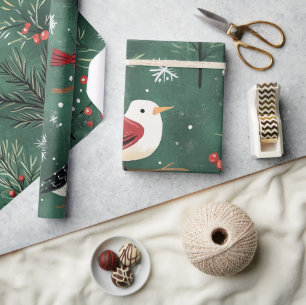 Whimsical Winter Christmas Patterns Wrapping Paper