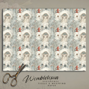 Whimsical Winter Cottage Magic Christmas Decoupage Tissue Paper