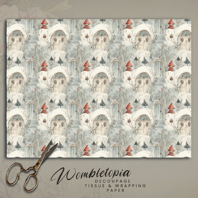 Whimsical Winter Cottage Magic Christmas Decoupage Tissue Paper (Creator Uploaded)