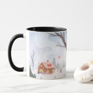 Whimsical Winter Cottage Mug