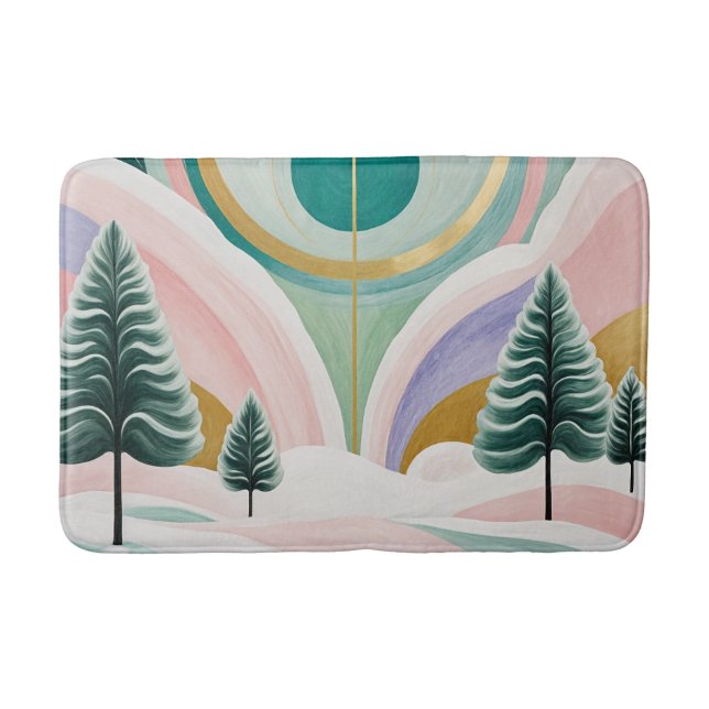 Whimsical Winter Dreamscape Bath Mat (Front)