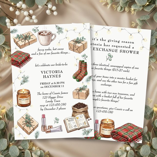 Whimsical Winter Favourite Things Bridal Shower Invitation (Favorite Things Winter Bridal Shower Invitation by Darling & May)
