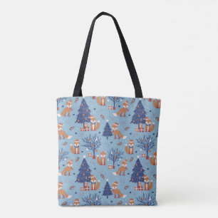 Whimsical Winter Fox Tote Bag – Cute Festive