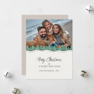 Whimsical Winter Holiday Family Photo Christmas Card