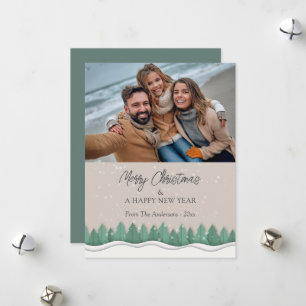 Whimsical Winter Holiday Family Photo Christmas Card