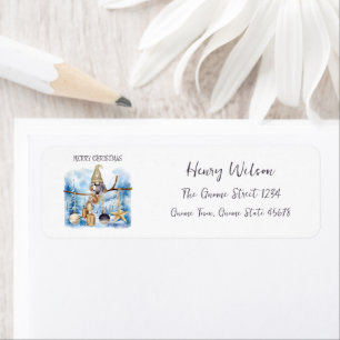 Whimsical Winter Lady Gnome Merry Christmas