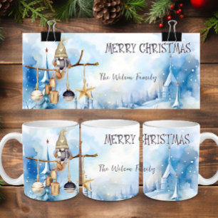 Whimsical Winter Lady Gnome Merry Christmas Coffee Mug