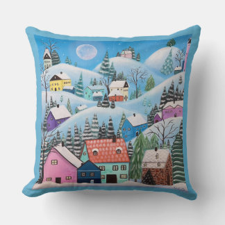 Whimsical Winter Landscape Cushion
