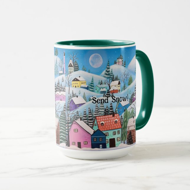Whimsical Winter Landscape Send Snow Mug (Front Right)
