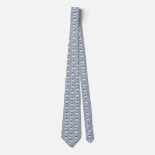 Whimsical Winter Penguin Art Nouveau Snowflakes Tie